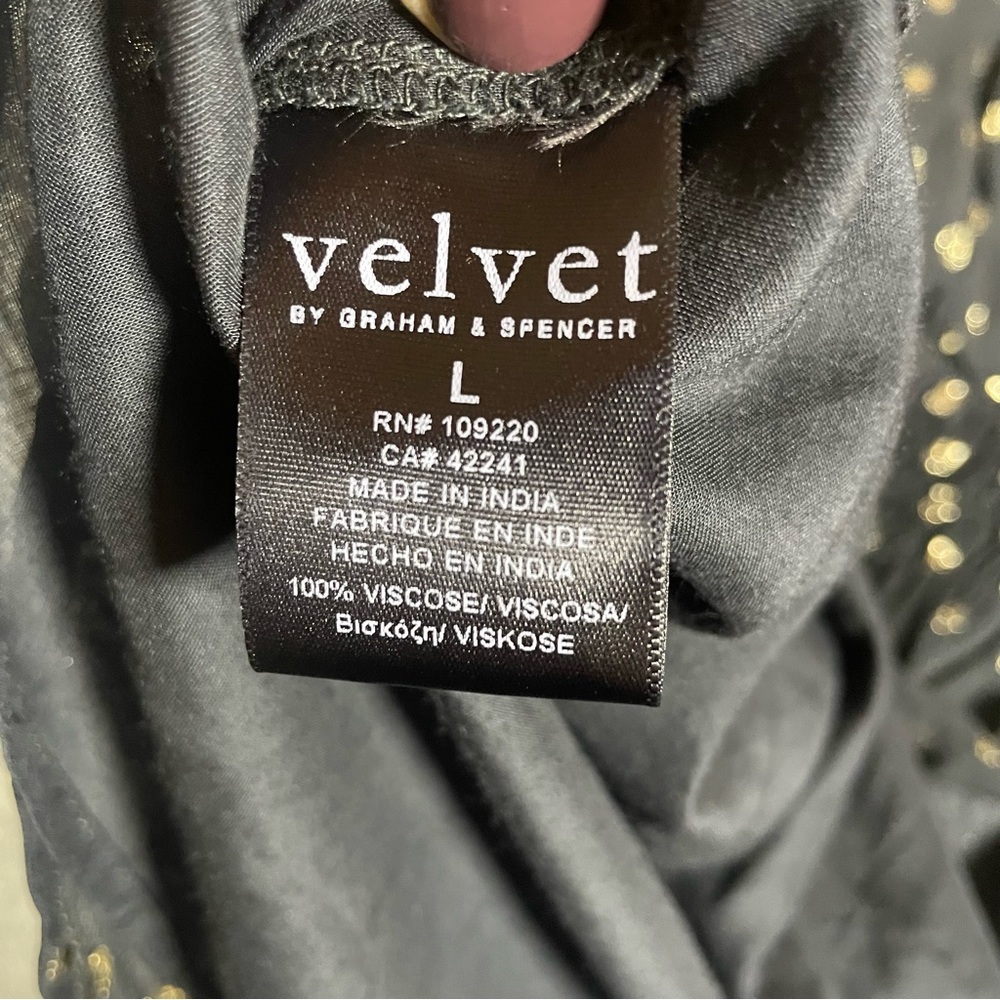 Velvet by Graham & Spencer Black and Gold Dress Size L - Picture 11 of 12